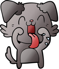 cartoon panting dog