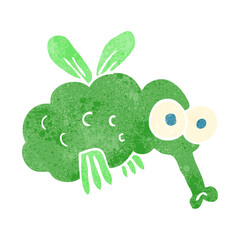 freehand retro cartoon fly