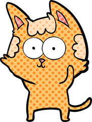 happy cartoon cat