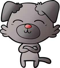 cartoon dog crossing arms