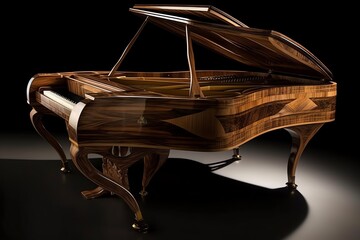 Succinct baby grand piano design. Generative AI