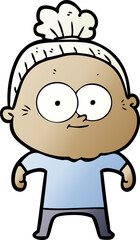 Obraz premium cartoon happy old woman