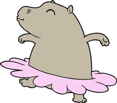cartoon hippo ballerina