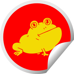 circular peeling sticker quirky cartoon frog
