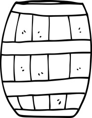 line drawing cartoon beer barrel
