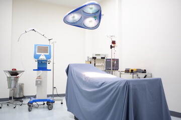 Operating room with medical equipment.
