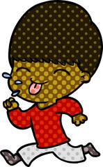 cartoon boy sticking out tongue