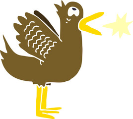 cartoon doodle flapping duck