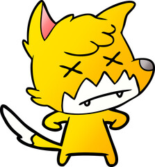 dead fox cartoon character