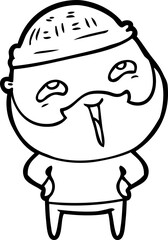 cartoon happy bearded man