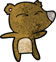 cartoon whistling bear