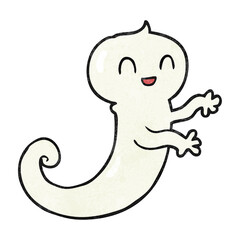 freehand textured cartoon ghost