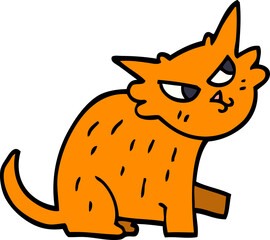 cartoon doodle ginger cat