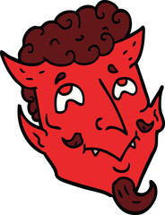 cartoon doodle devil face