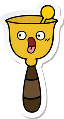 sticker of a cute cartoon school bell