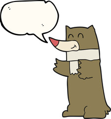 freehand drawn speech bubble cartoon bear