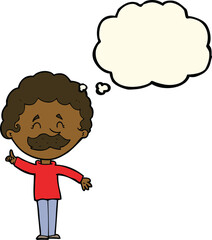 Obraz premium cartoon man with idea with thought bubble