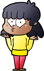 cartoon whistling girl
