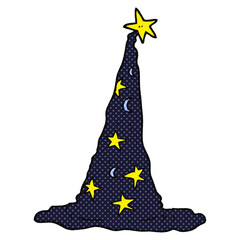 freehand drawn cartoon wizard hat