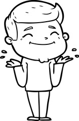 happy cartoon man shrugging