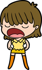 cartoon woman talking loudly