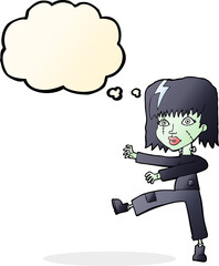cartoon zombie girl with speech bubble