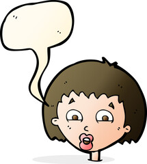 cartoon shocked expression  with speech bubble