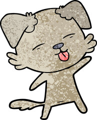 cartoon dog sticking out tongue