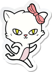 sticker of a cute cartoon cat
