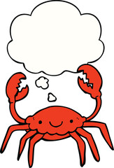 cartoon crab with thought bubble