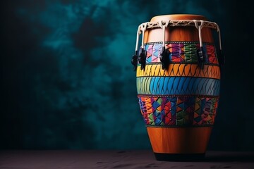Colored background conga drum instrument. Generative AI - obrazy, fototapety, plakaty