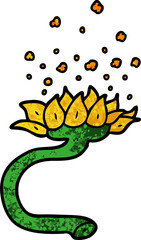 cartoon flower releasing pollen