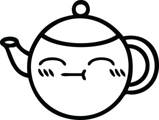 Obraz premium line drawing cartoon of a teapot