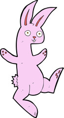 funny cartoon pink rabbit