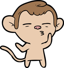 cartoon suspicious monkey