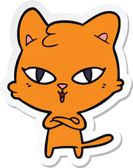 sticker of a cartoon cat