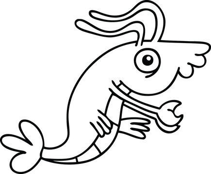 recommend clip art: line drawing quirky cartoon crayfish