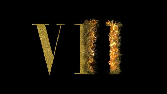 VIP Gold Particle Title Text, Alpha Channel