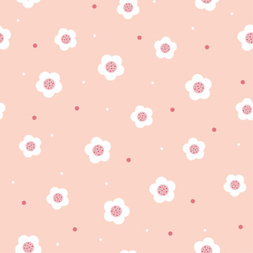 Cute seamless pattern with flowers. Vector illustration. Texture for print, textile, fabric, packaging. Summer background.