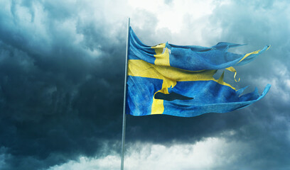 Sweden, Swedish, Kingdom of Sweden - Waving Flag