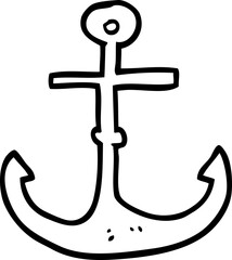 line drawing cartoon ship anchor