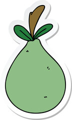 sticker of a quirky hand drawn cartoon pear
