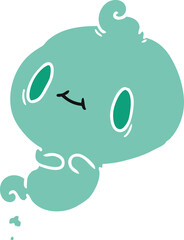 cartoon illustration of a kawaii cute ghost
