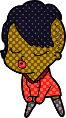 cartoon pretty hipster girl