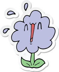 sticker of a cartoon flower