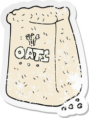 retro distressed sticker of a cartoon oats