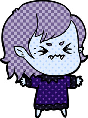 annoyed cartoon vampire girl