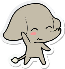Obraz premium sticker of a cute cartoon elephant