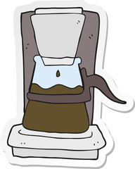sticker of a cartoon drip filter coffee maker