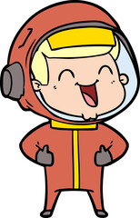 happy cartoon astronaut